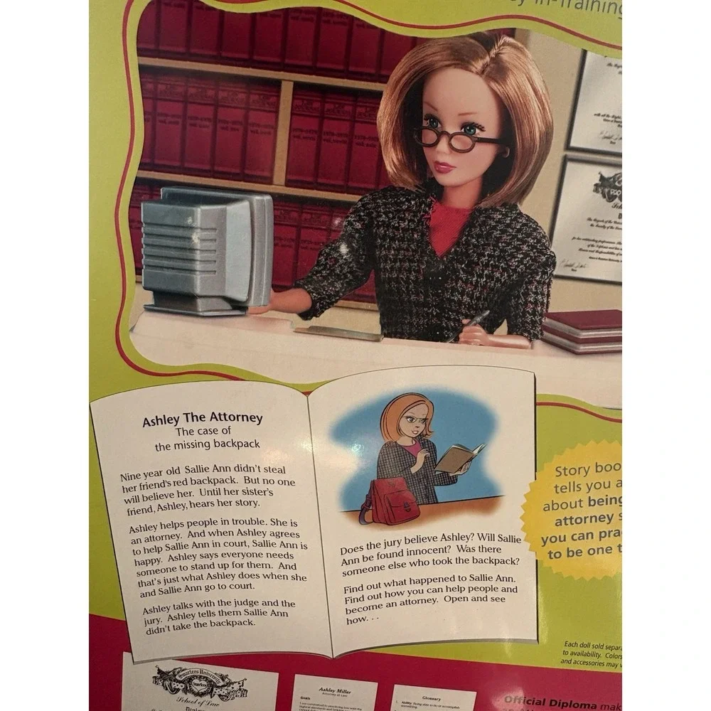 VTG 1999 Smartey Ashley The Attorney Doll NIB NRFB Career Doll W/ Story Book